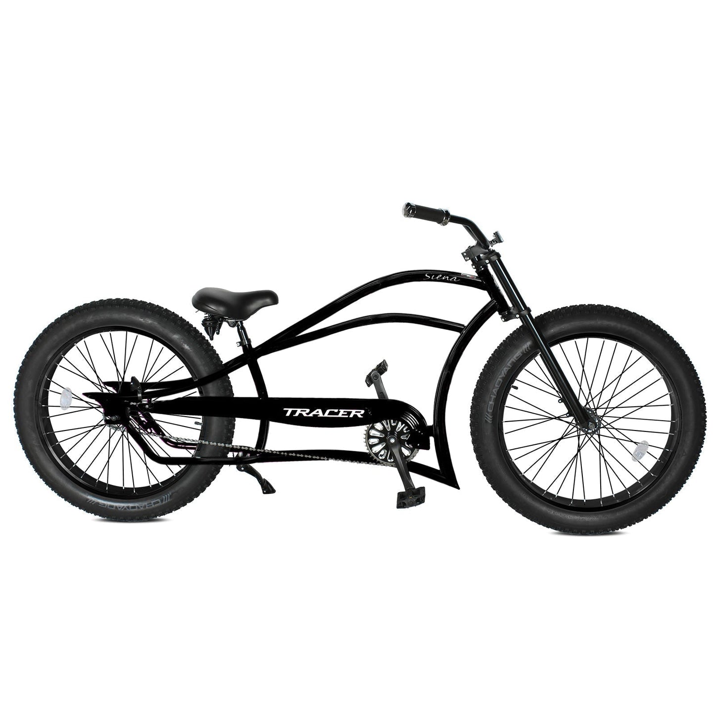 Tracer 26" Siena Chopper Stretch Cruiser Fat Tire Bike - MB-SIENA-M-BK/PLS
