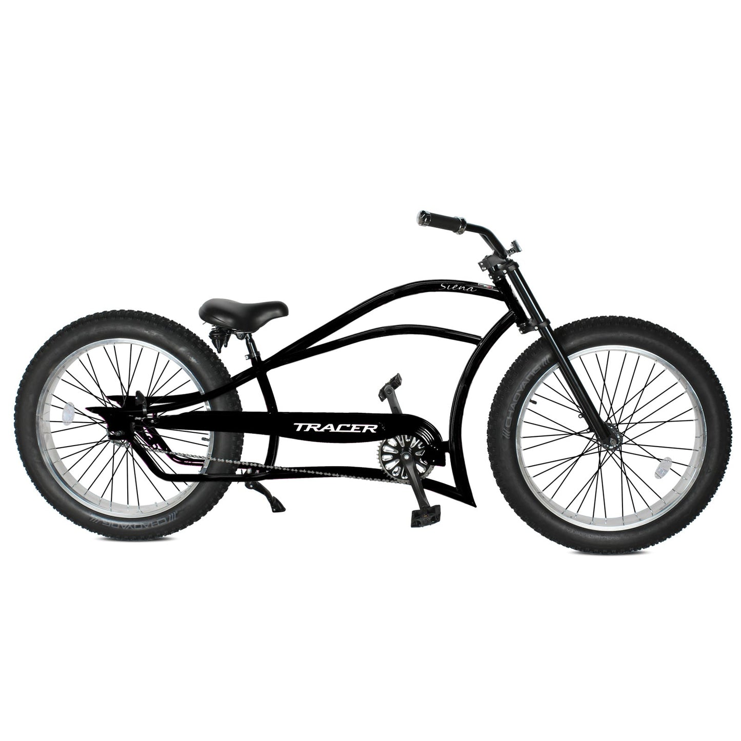 Tracer 26" Siena Chopper Stretch Cruiser Fat Tire Bike - MB-SIENA-M-BK/PLS