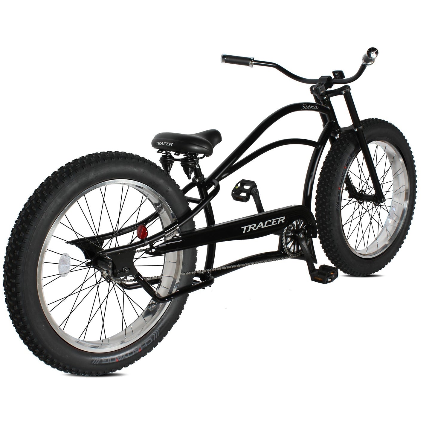 Tracer 26" Siena Chopper Stretch Cruiser Fat Tire Bike - MB-SIENA-M-BK/PLS