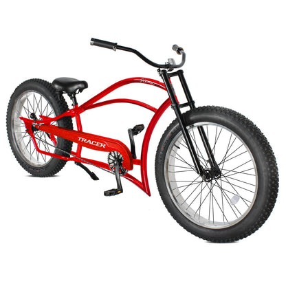 Tracer 26" Siena Chopper Stretch Cruiser Fat Tire Bike - MB-SIENA-M-BK/PLS
