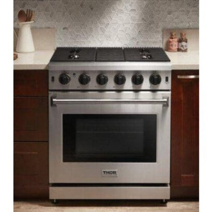Thor Kitchen Appliance Package - 30 in. Natural Gas Range, Range Hood, Refrigerator, Dishwasher, AP-LRG3001U-3