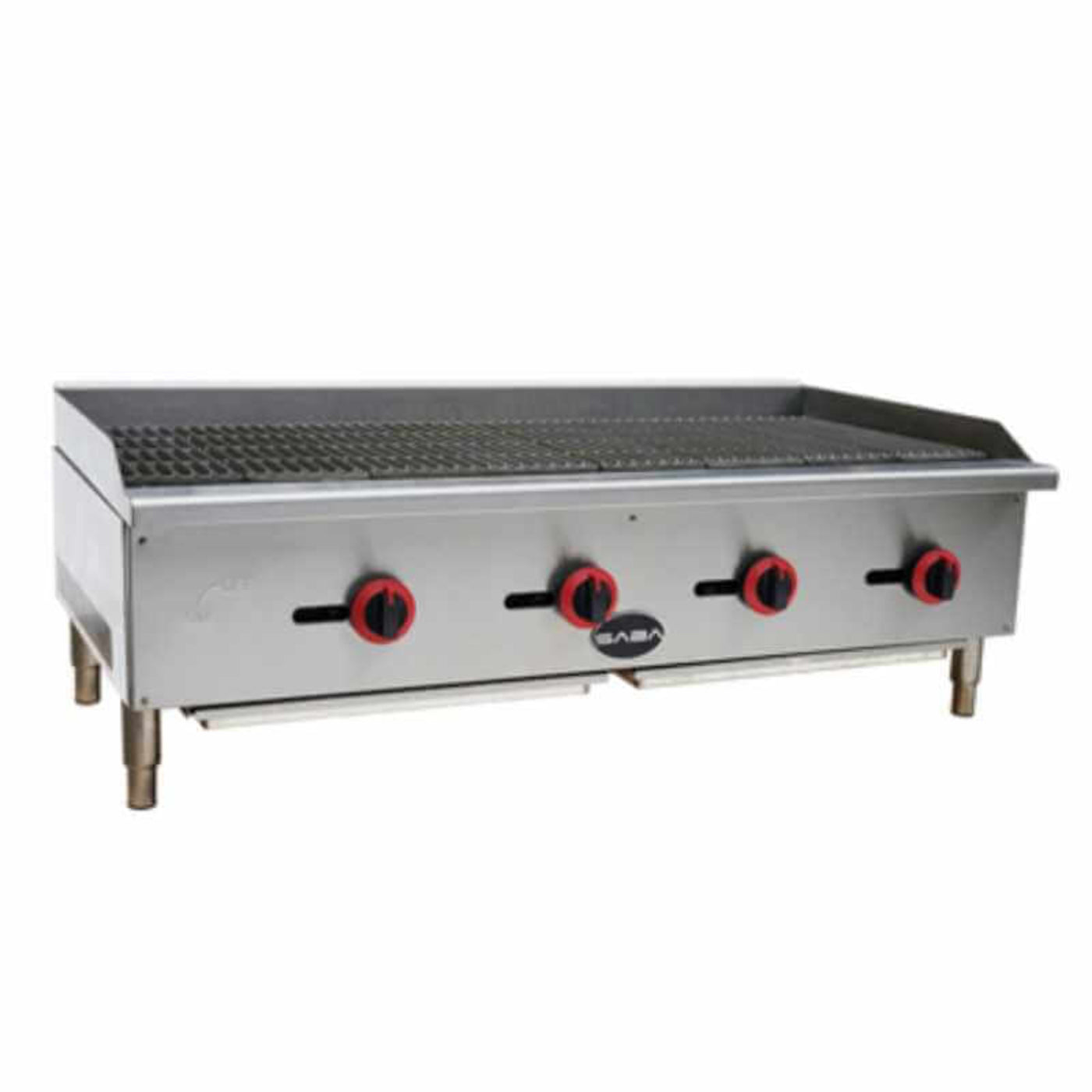 Saba - CB-48, Commercial 48" Radiant Charbroiler 4 Burners Cooktop Natural Gas/Liquid Propane - CB-48