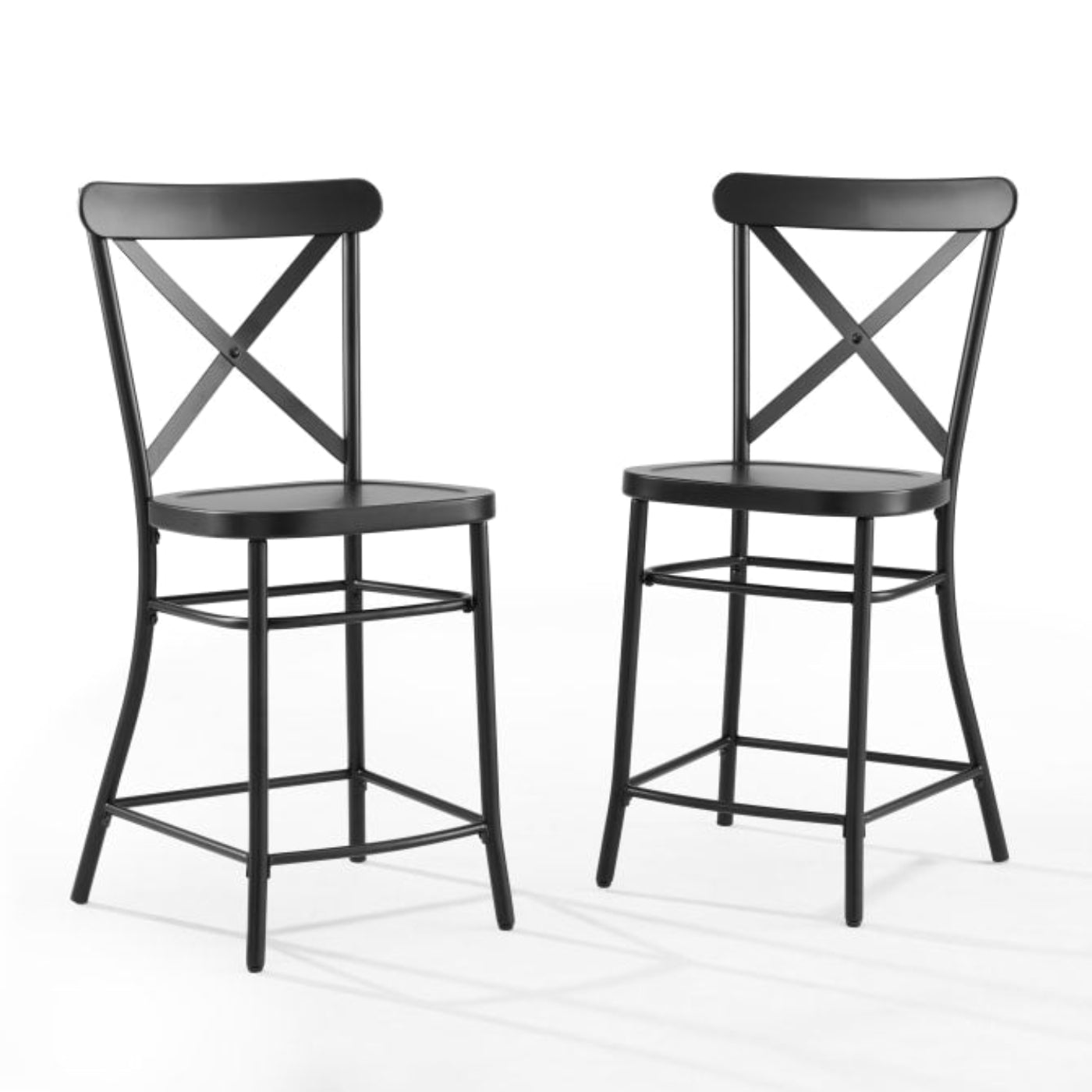 Crosley Camille 19.25 Inch 2pc Counter Stool Set Matte-Black - CF500624-MB