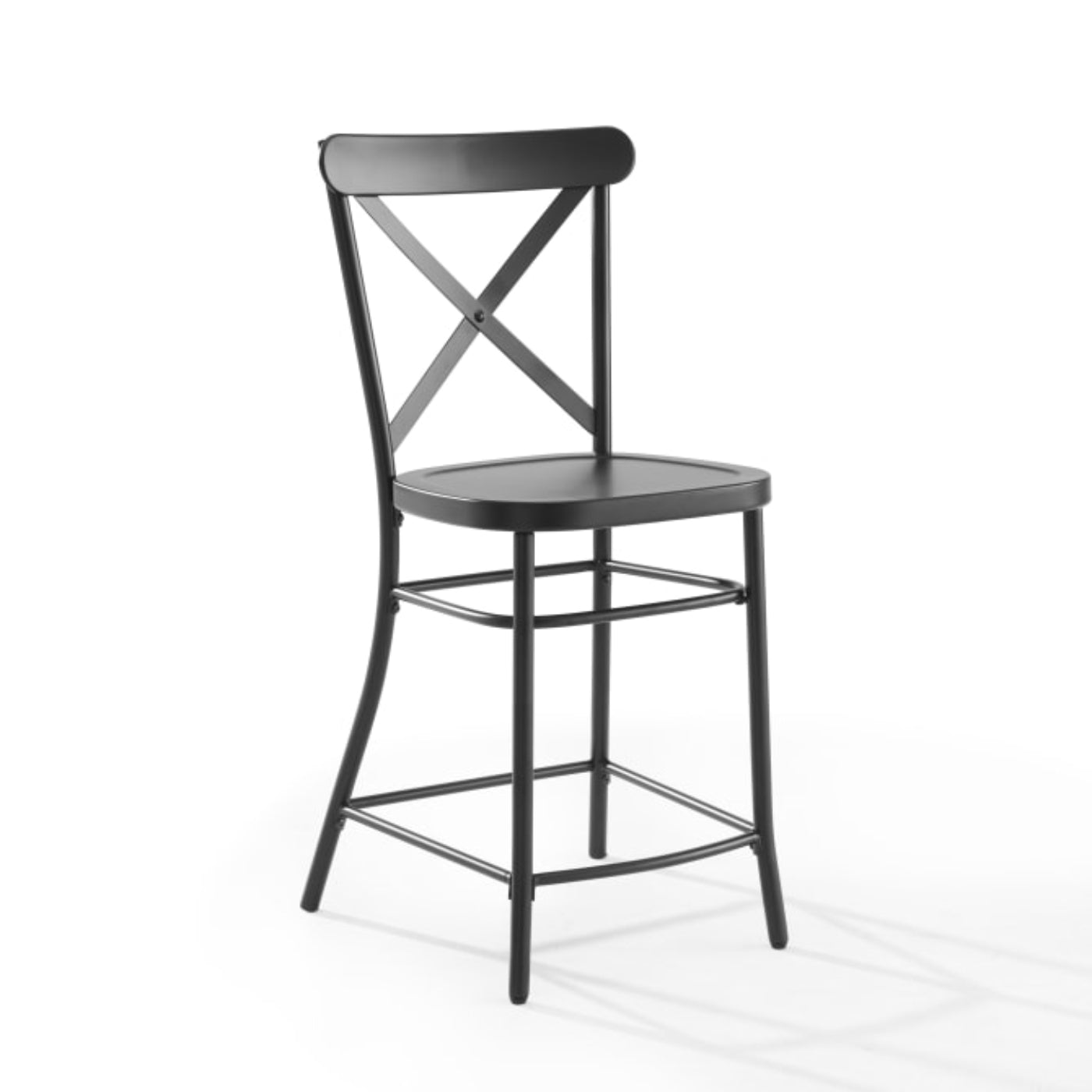 Crosley Camille 19.25 Inch 2pc Counter Stool Set Matte-Black - CF500624-MB