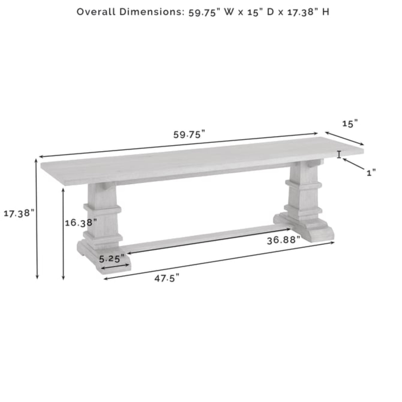 Crosley Joanna Dining Bench - CF5023-RB