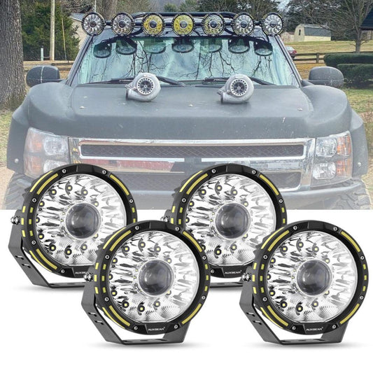 Auxbeam (2pcs/4pcs set) 7 Inch 230W 33332LM 360-PRO Series Custom Lens Offroad LED Driving Lights for 2008 Chevy Silverado 1500 Chevy Silverado 2500 3500 - GP00008379