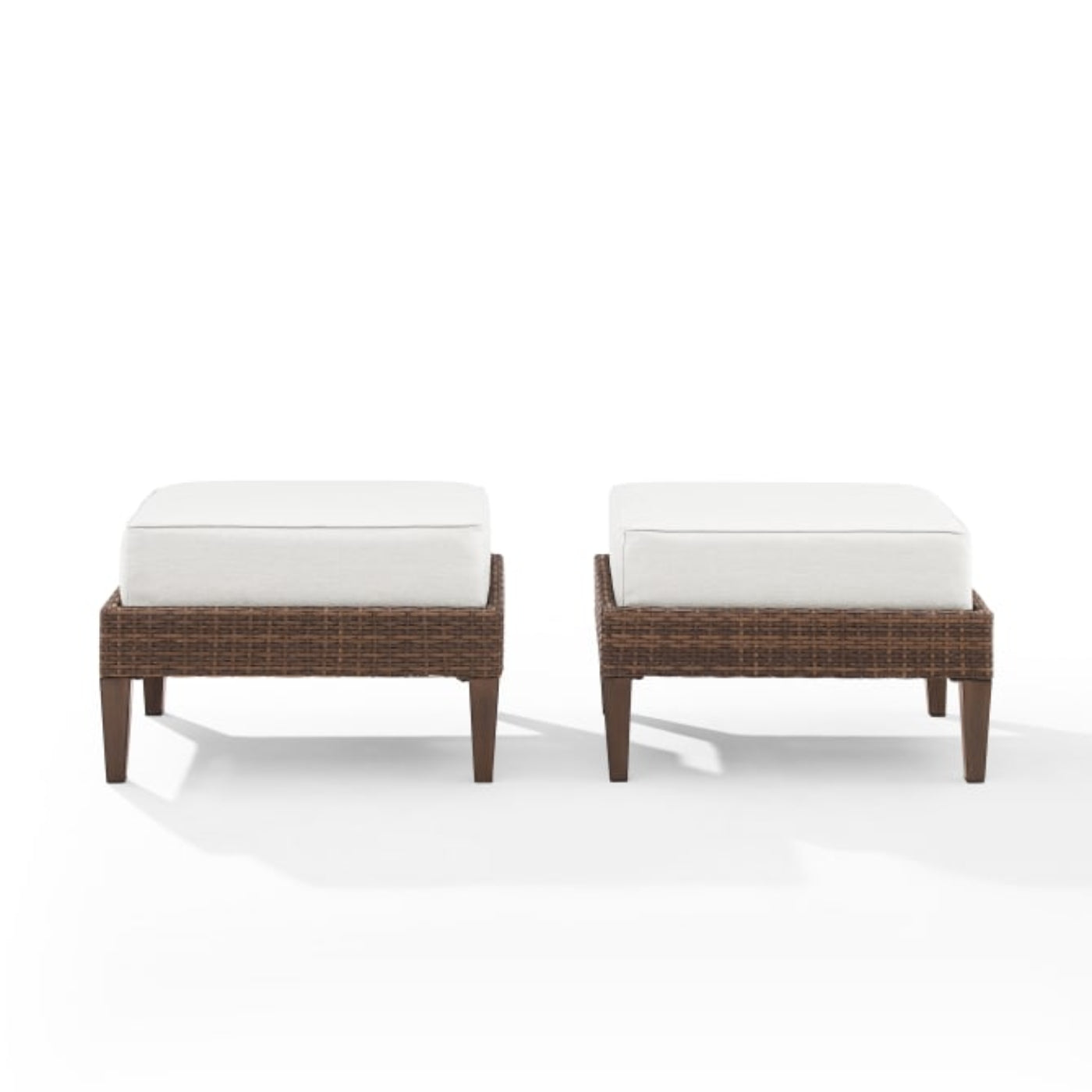Crosley Capella 2pc Outdoor Wicker Ottoman Set - CO6335