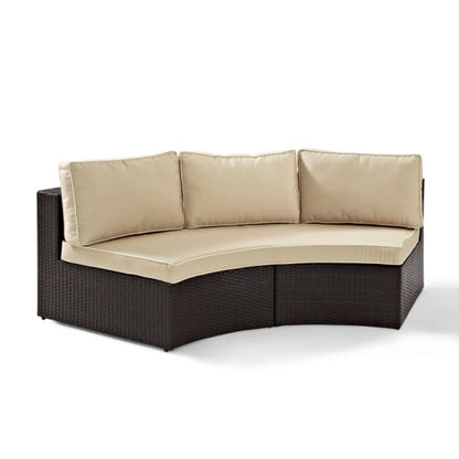 Crosley Catalina 83 Inch Outdoor Wicker Round Sectional Sofa - CO7120