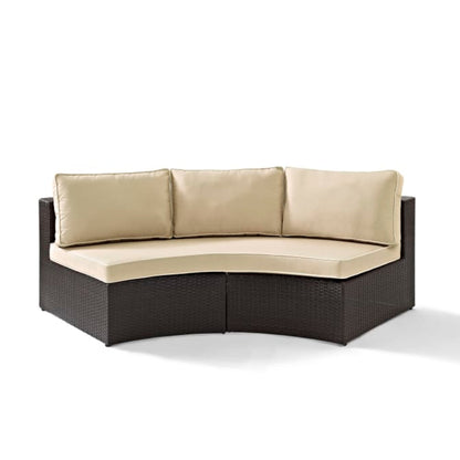 Crosley Catalina 83 Inch Outdoor Wicker Round Sectional Sofa - CO7120