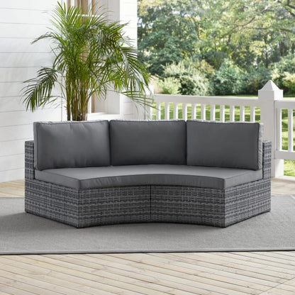Crosley Catalina 83 Inch Outdoor Wicker Round Sectional Sofa - CO7120