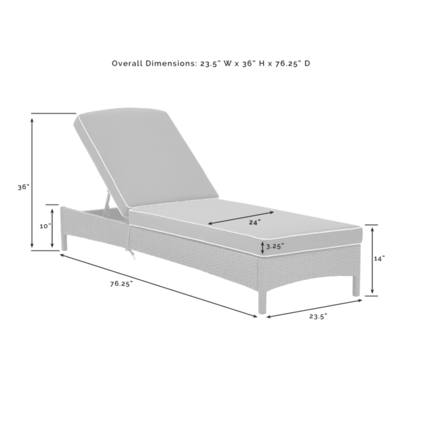 Crosley Palm Harbor Outdoor Wicker Chaise Lounge Navy - CO7122WG-NV