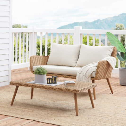 Crosley Landon 2pc Outdoor Wicker Conversation Set Oatmeal  - CO7186-LB