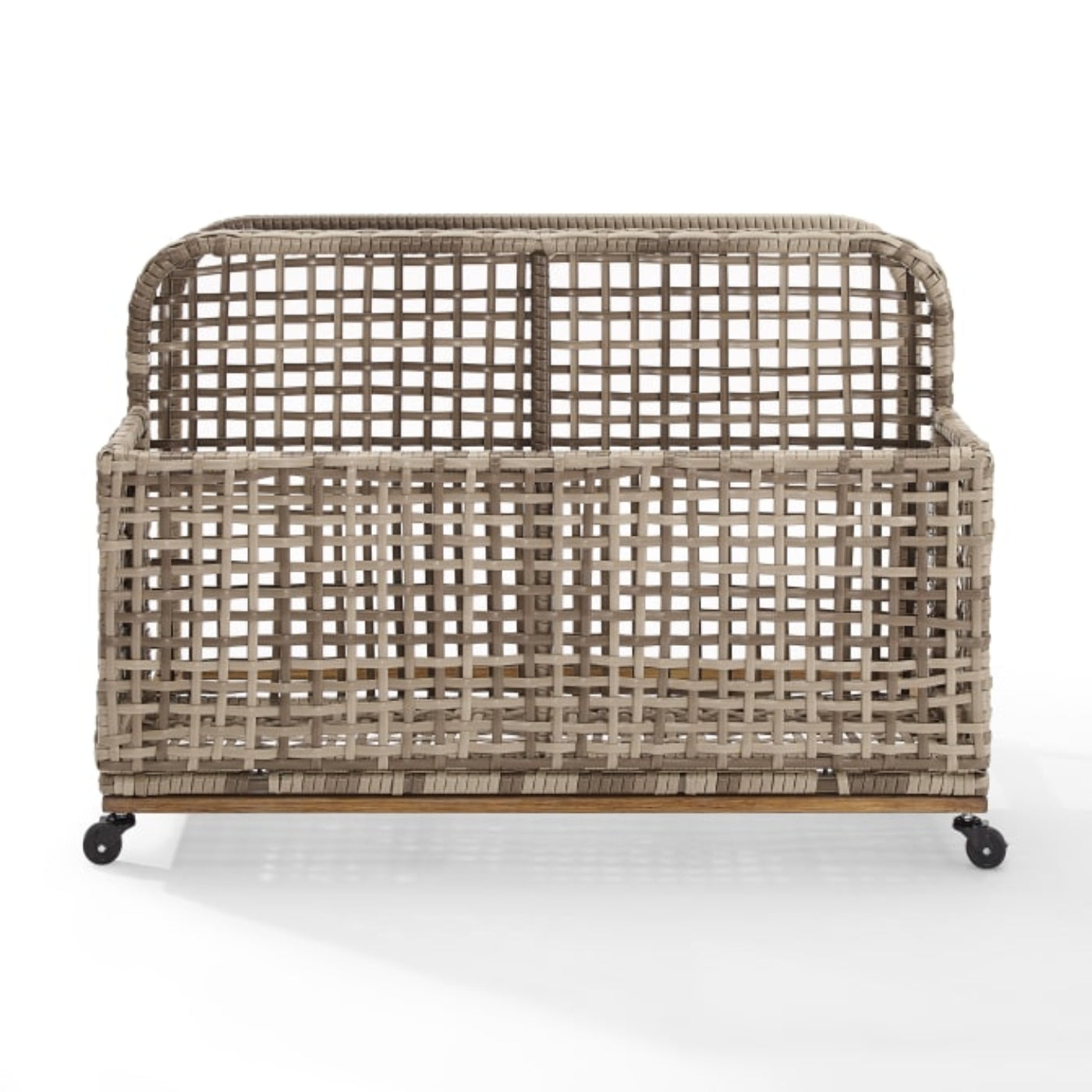 Crosley Ridley Outdoor Wicker And Metal Pool Storage Caddy - CO7308BR-GY