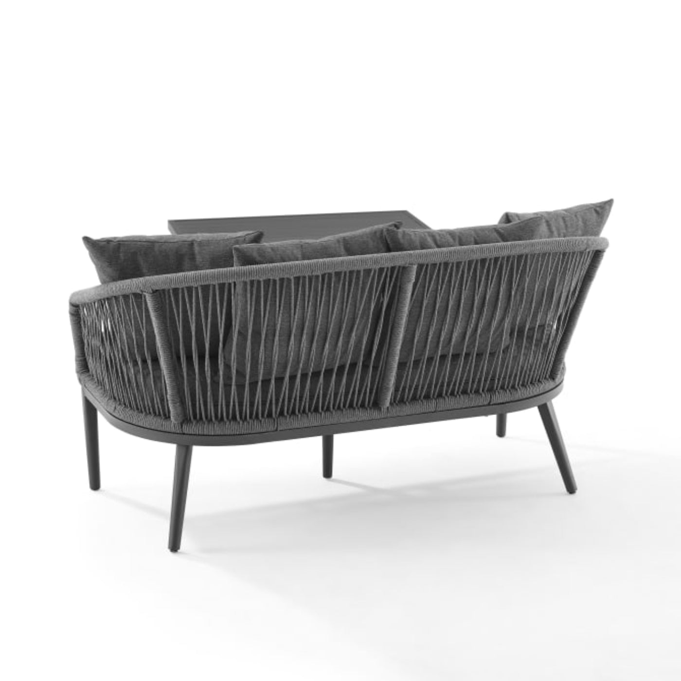 Crosley Dover 2pc Outdoor Rope Conversation Set Charcoal and Matte Black - CO7330MB-CL