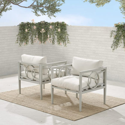 Crosley Ashford 2pc Outdoor Metal Armchair Set - CO7351GY-CR