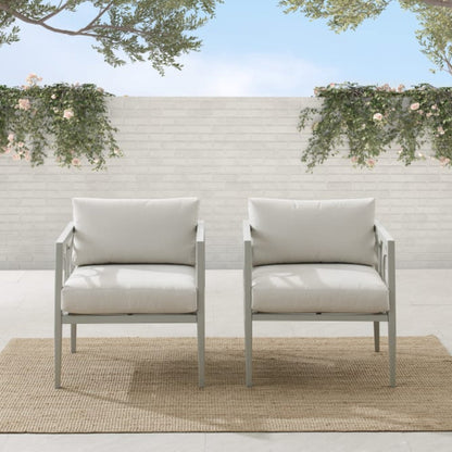 Crosley Ashford 2pc Outdoor Metal Armchair Set - CO7351GY-CR