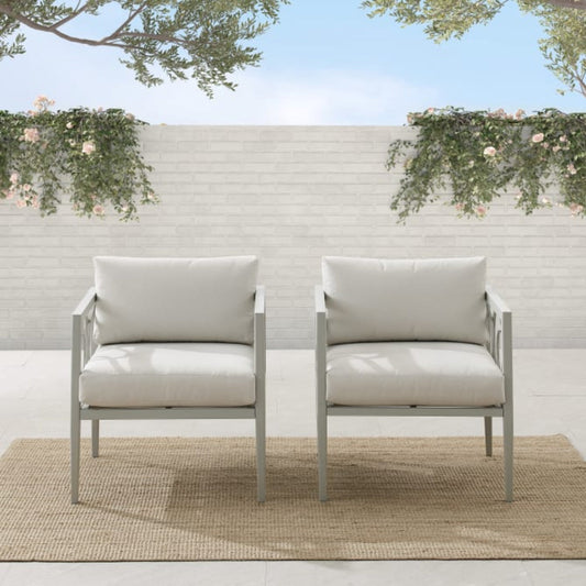 Crosley Ashford 2pc Outdoor Metal Armchair Set - CO7351GY-CR
