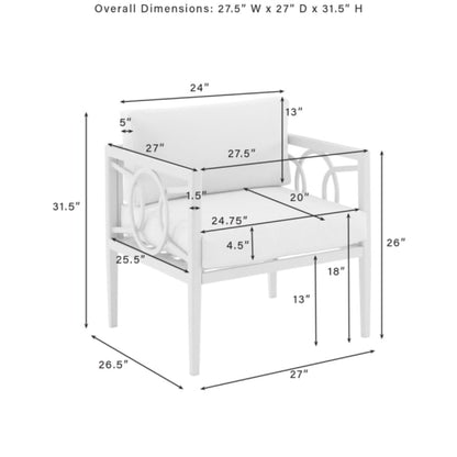 Crosley Ashford 2pc Outdoor Metal Armchair Set - CO7351GY-CR
