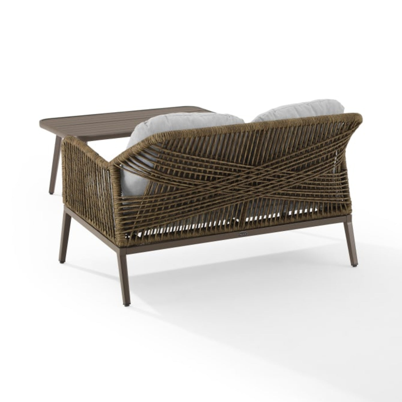 Crosley Haven 48 Inch 2pc Outdoor Wicker Conversation Set Light Grey- CO7360LB-LG