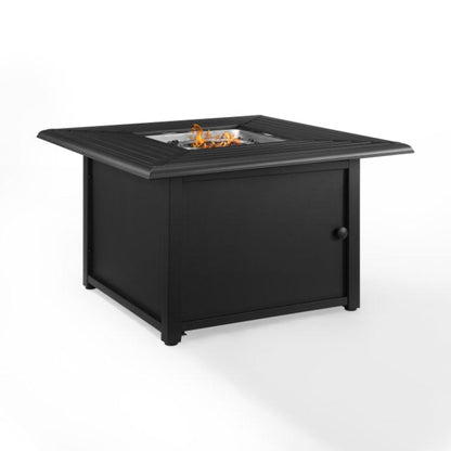 Crosley Dante 41 7/8 Inch Metal Fire Table - Black - CO9014-BK