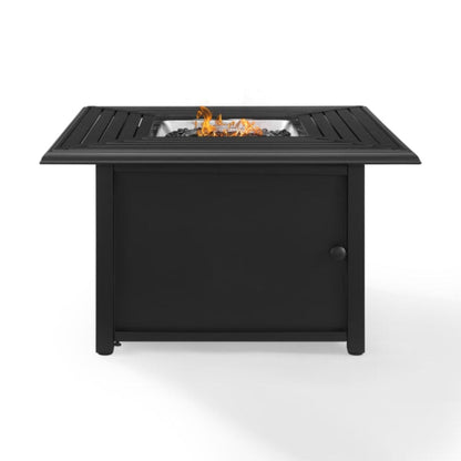 Crosley Dante 41 7/8 Inch Metal Fire Table - Black - CO9014-BK