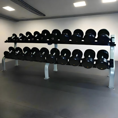 TROY Pro-Style Dumbbell Set with Saddle Rack - COMMPAC-RUFDR100