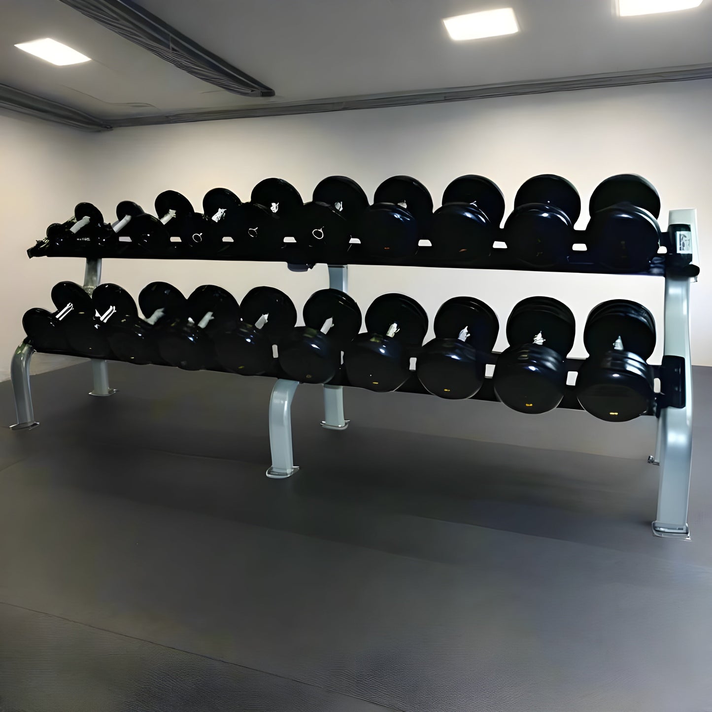 TROY Pro-Style Dumbbell Set with Saddle Rack - COMMPAC-RUFDR100