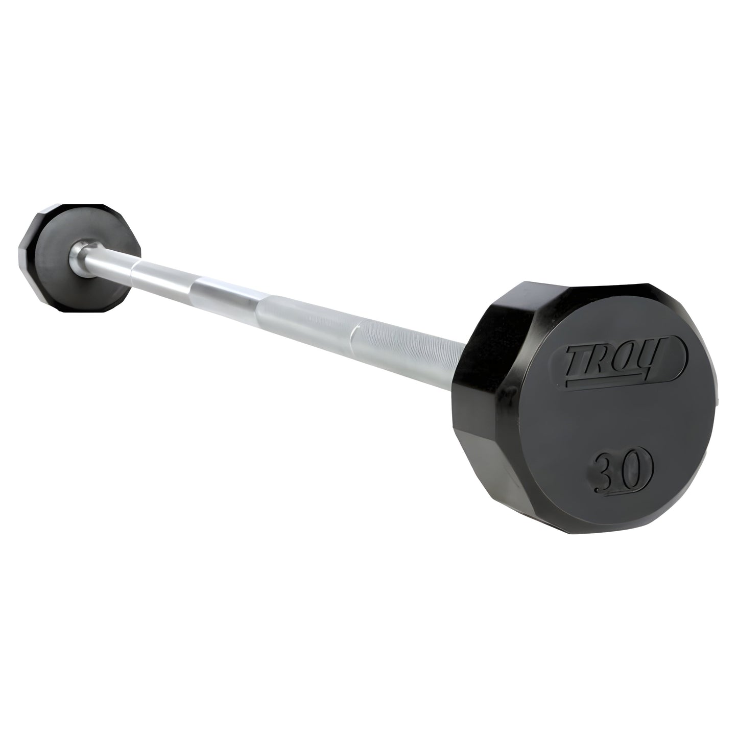 TROY  Rubber Straight Barbell Set 20-110 lbs with Rack - COMMPAC-TSBR110