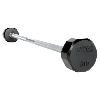 TROY  Rubber Straight Barbell Set 20-110 lbs with Rack - COMMPAC-TSBR110