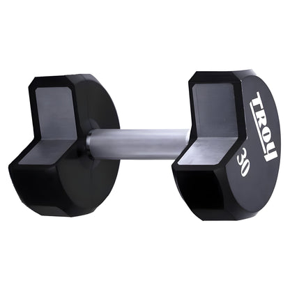 TROY  5-50 lb 12-Sided Urethane Dumbbell Set with Rack - COMMPAC-TSDU50