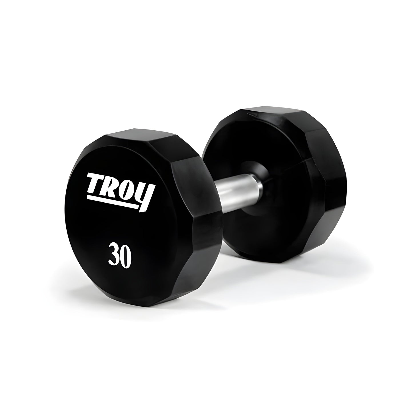 TROY  5-50 lb 12-Sided Urethane Dumbbell Set with Rack - COMMPAC-TSDU50