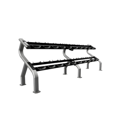 TROY  5-50 lb 12-Sided Urethane Dumbbell Set with Rack - COMMPAC-TSDU50