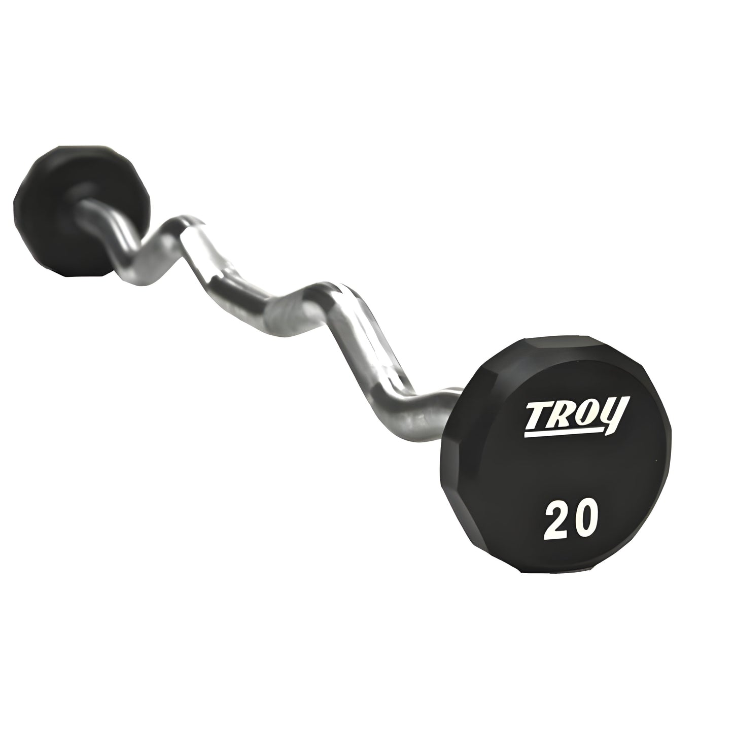 TROY 12-Sided Fixed Curl Barbells Set & Rack - COMMPAC-TZBU110