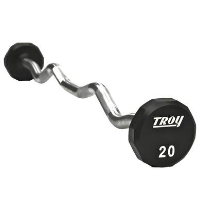 TROY 12-Sided Fixed Curl Barbells Set & Rack - COMMPAC-TZBU110