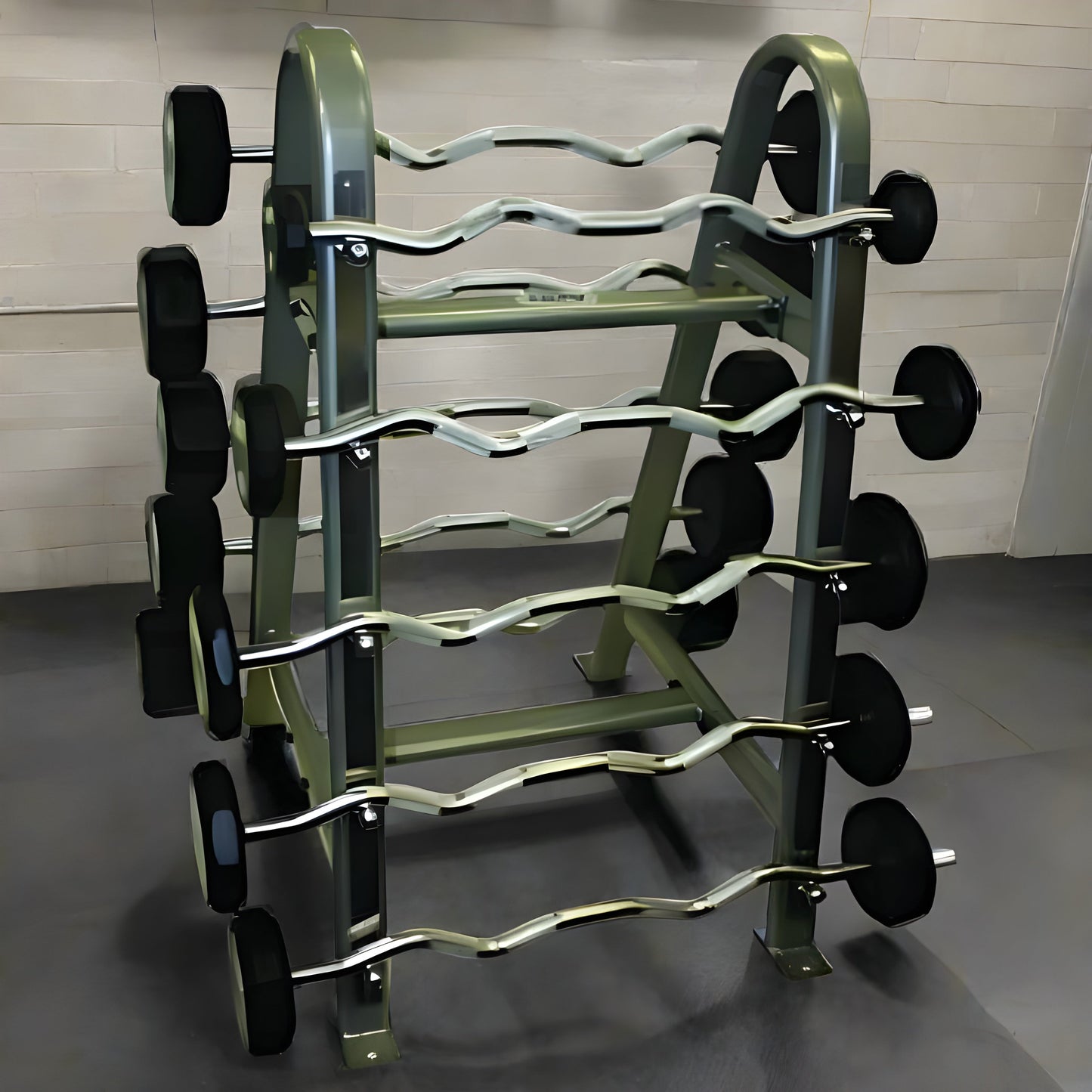 TROY 12-Sided Fixed Curl Barbells Set & Rack - COMMPAC-TZBU110