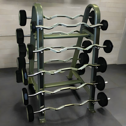 TROY 12-Sided Fixed Curl Barbells Set & Rack - COMMPAC-TZBU110