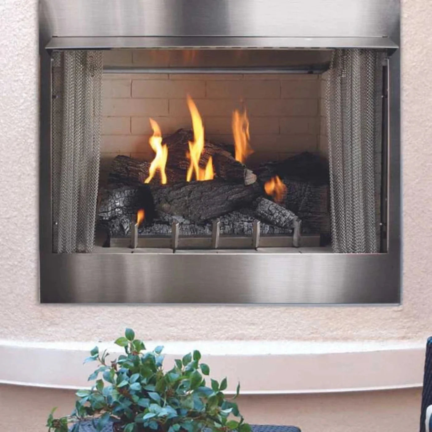 Empire Carol Rose 36" Vent Free Premium Outdoor Stainless Steel Fireplace - OP36FP32MN