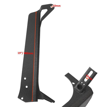 Auxbeam 7" LED Halo Headlights+5D-PRO 52" Straight LED Light Bar+Windshield Mounting Brackets 18W Pod Lights Set for Jeep Wrangler TJ - GP00007757