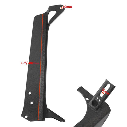 Auxbeam 7" LED Halo Headlights + 4" Inch LED Fog Lights with DRL + 5D-PRO 52" Straight LED Light Bar + Windshield Mounting Brackets + 18W Flood Beam Pod Lights Set for for Jeep Wrangler JK - GP00007761