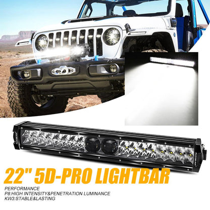 Auxbeam AR-800 RGB Switch Panel with APP+22 Inch 5D-PRO LED Light Bar, Toggle/ Momentary/ Pulsed Mode Supported - GP00012144
