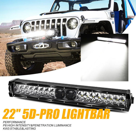 Auxbeam AR-800 RGB Switch Panel with APP+22 Inch 5D-PRO LED Light Bar, Toggle/ Momentary/ Pulsed Mode Supported - GP00012144