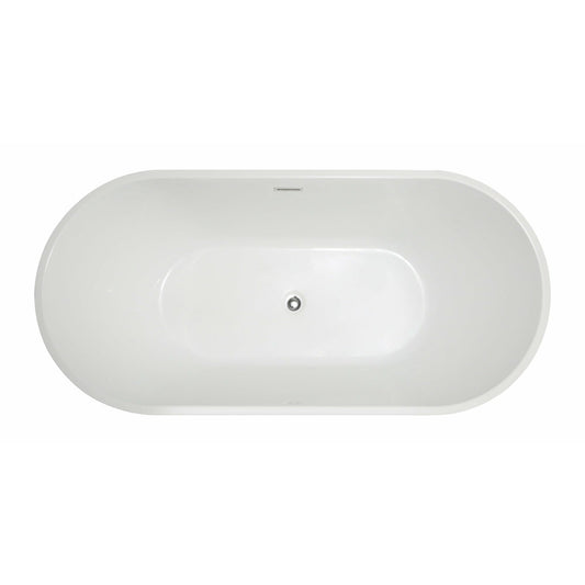 Anzzi Chand 67 in. Acrylic Flatbottom Freestanding Bathtub in White FT-AZ098 - FT-AZ098