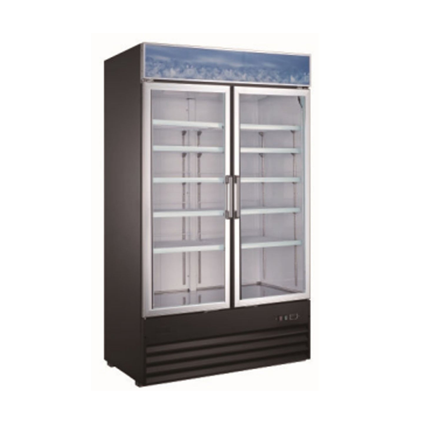Chef AAA - D768BM2F-HC,  Commercial 49" 2 Glass Door Merchandiser Freezer 29cu.ft. - D768BM2F-HC