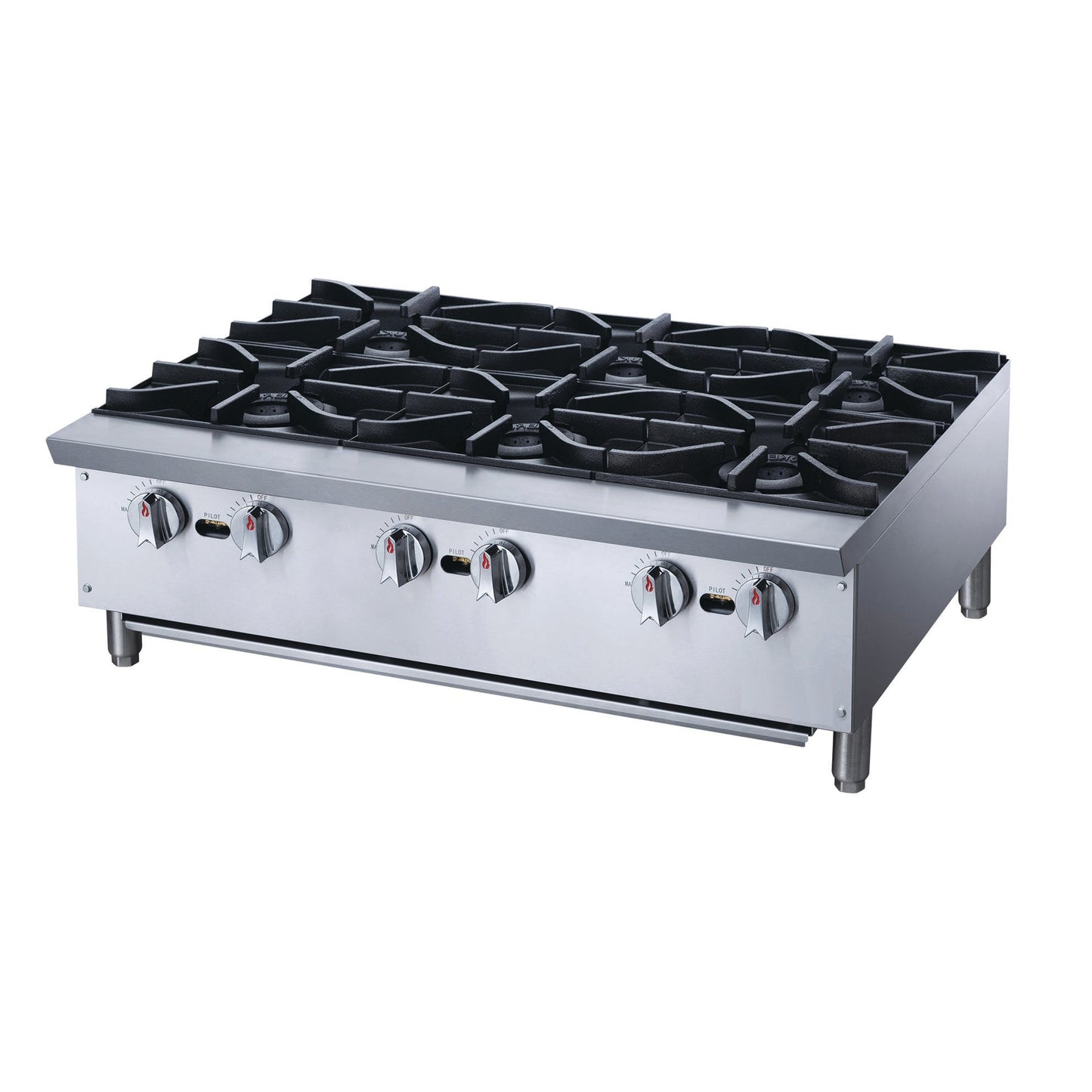 Chef AAA - TCHPA36 Commercial 36" Hot Plate with 6 Burners NG - TCHPA36