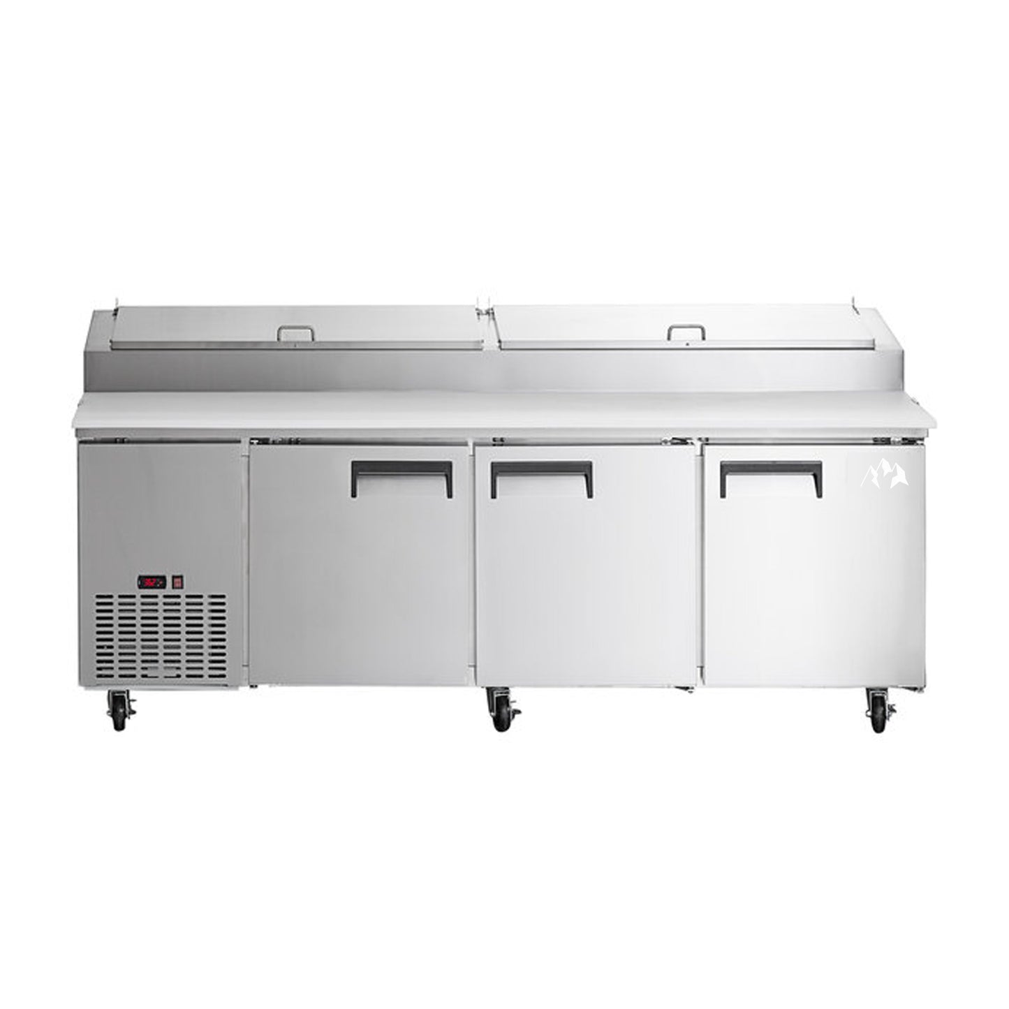 Chef AAA - APPT-91-HC, Commercial 91" Pizza Prep Table Refrigerator 12 Pans 3 Door Stainless Steel 24.2 cu.ft. - APPT-91-HC