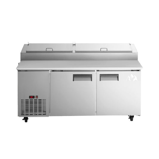 Chef AAA - PICL2-HC, 71" Commercial Sandwich Prep Table Refrigerator 9 Pans 2 Door Stainless Steel 16.9 cu.ft - PICL2-HC
