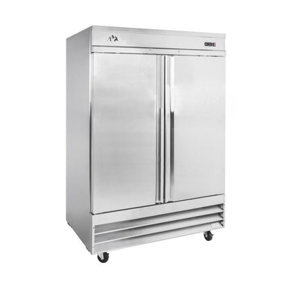 Chef AAA - SS-2R-HC, Commercial 54" Reach-In Refrigerator 2 Solid Door Stainless Steel 47 cu.ft - SS-2R-HC