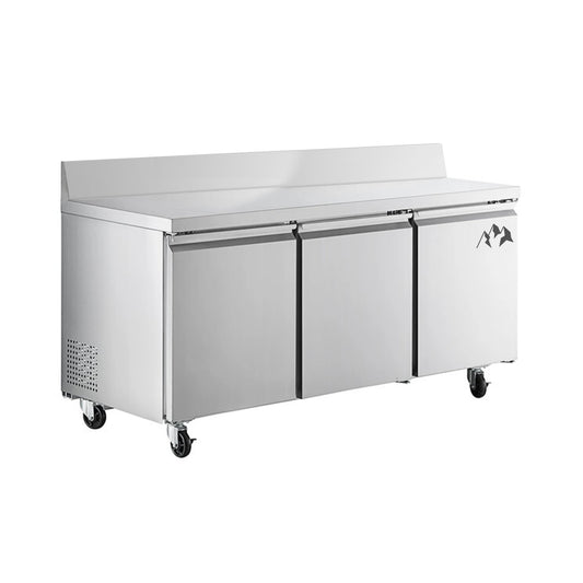 Chef AAA Commercial 72" Undercounter Refrigerator with Splash Guard 15.5 cu.ft. - SS-UCSG-72R-HC