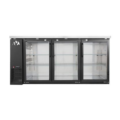Chef AAA Commercial 73" Glass Door Back Bar Refrigerator 19.2 cu.ft. - TBB-72G-HC