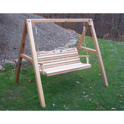 Creekvine Designs Cedar Country Hearts Porch Swing with Stand - WF4000A50CVD